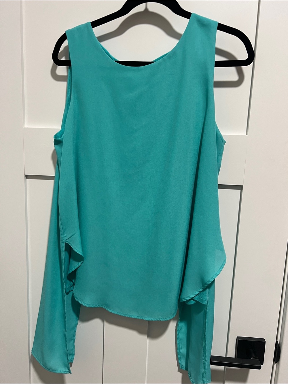 Kate & Mallory Teal Sleeveless Chiffon Overlay Tank